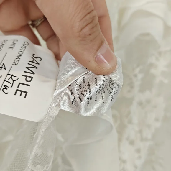 For Love & Lemons Holiday Lace Blouse (SAMPLE) Silk Top S Romantic Sheer Lace - Picture 16 of 16